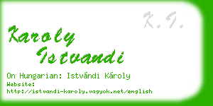 karoly istvandi business card
