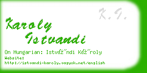 karoly istvandi business card